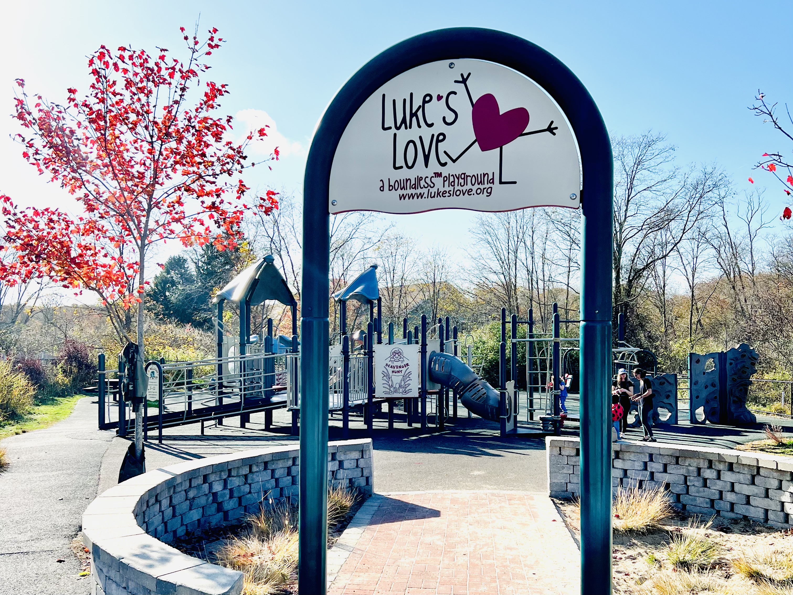 Front entrance in autumn at Luke's Love Boundless Playground