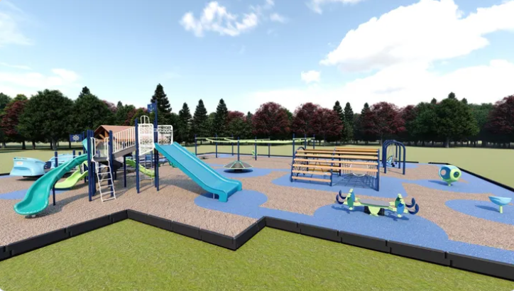Rendering of the MacDougal Inclusive Playground concept in Rockland