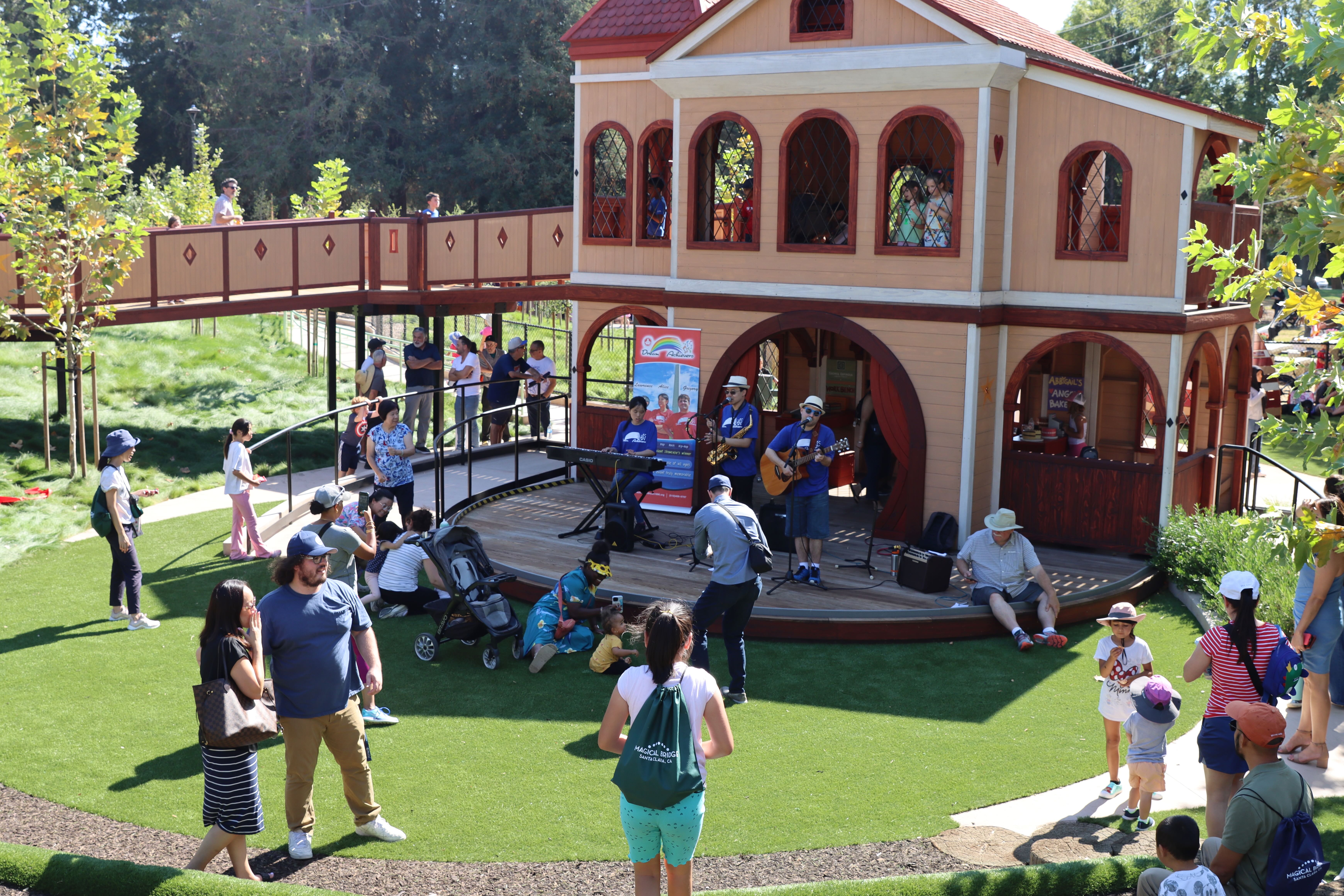 Play area at Magical Bridge Playground in Santa Clara