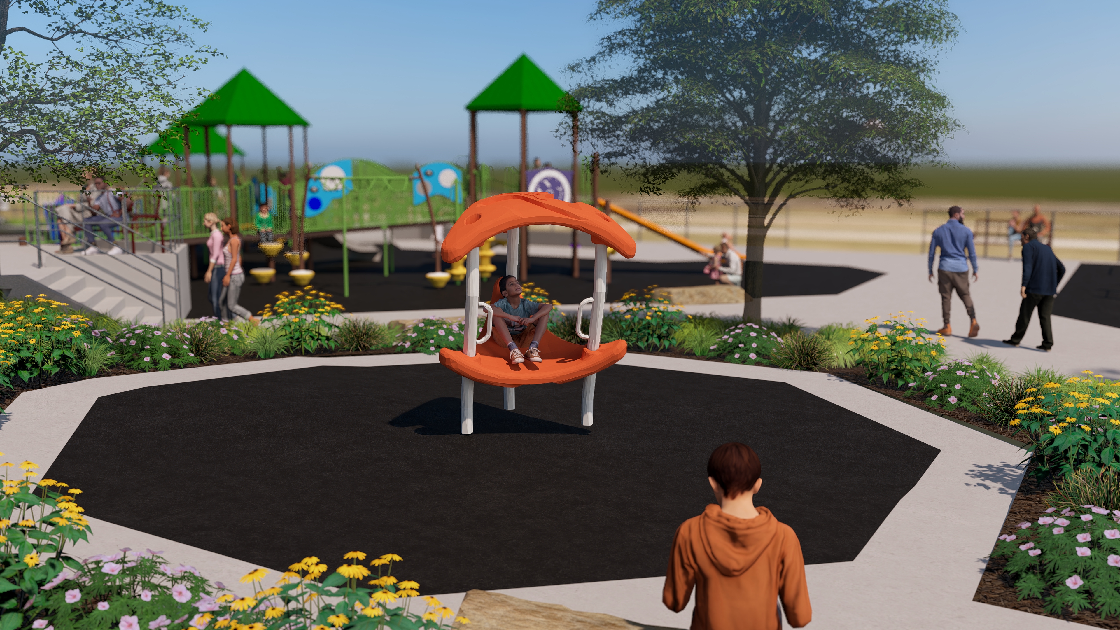 Respite zone rendering at Mahoney Inclusive Playground
