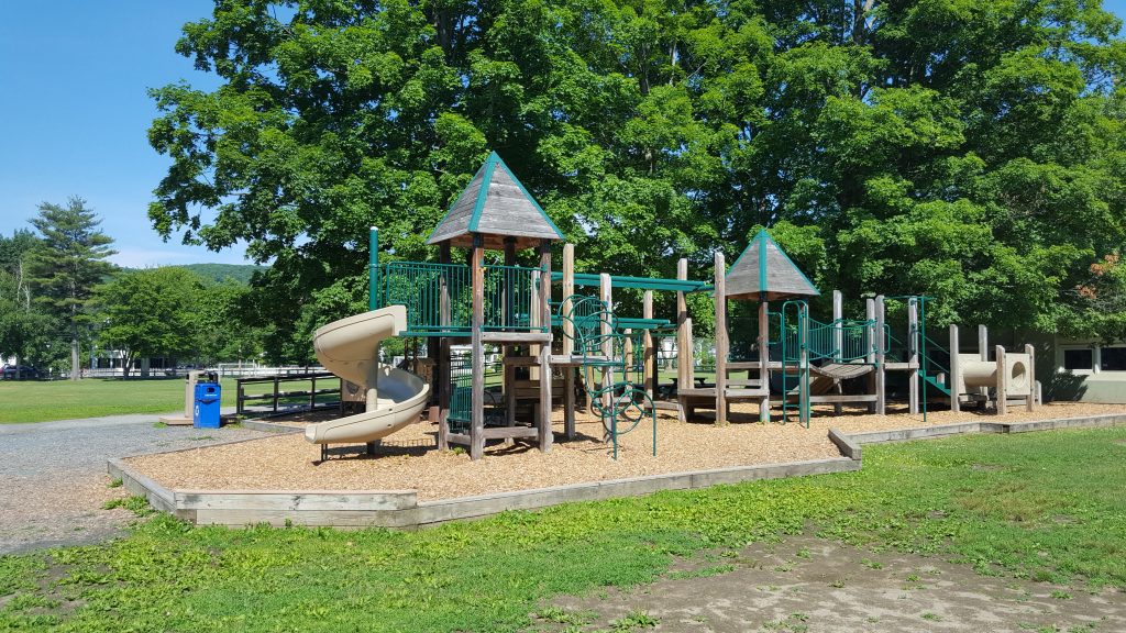 Play structure at Marion Cross School playground