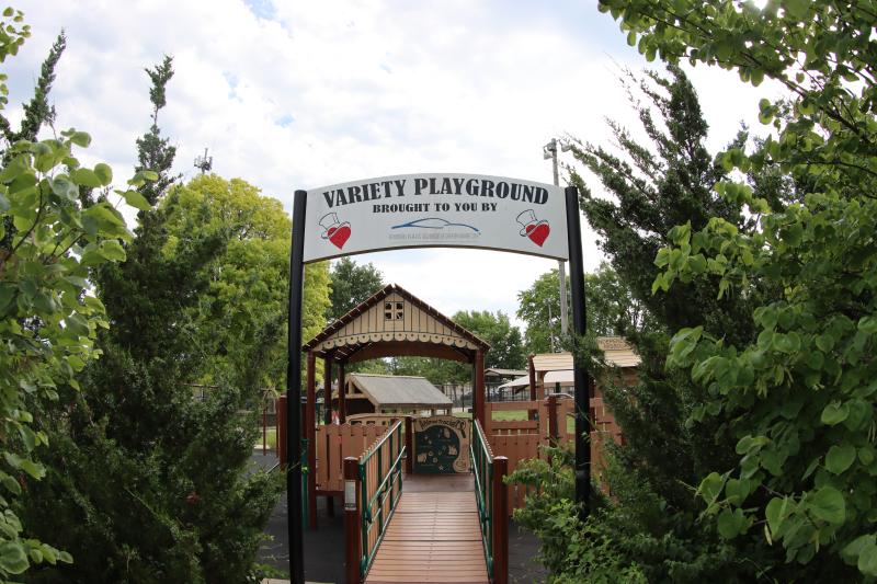 Entrance to the inclusive playground at McCoy Park