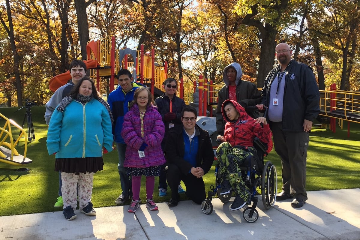 Additional view of the inclusive playground at McNaughton Park