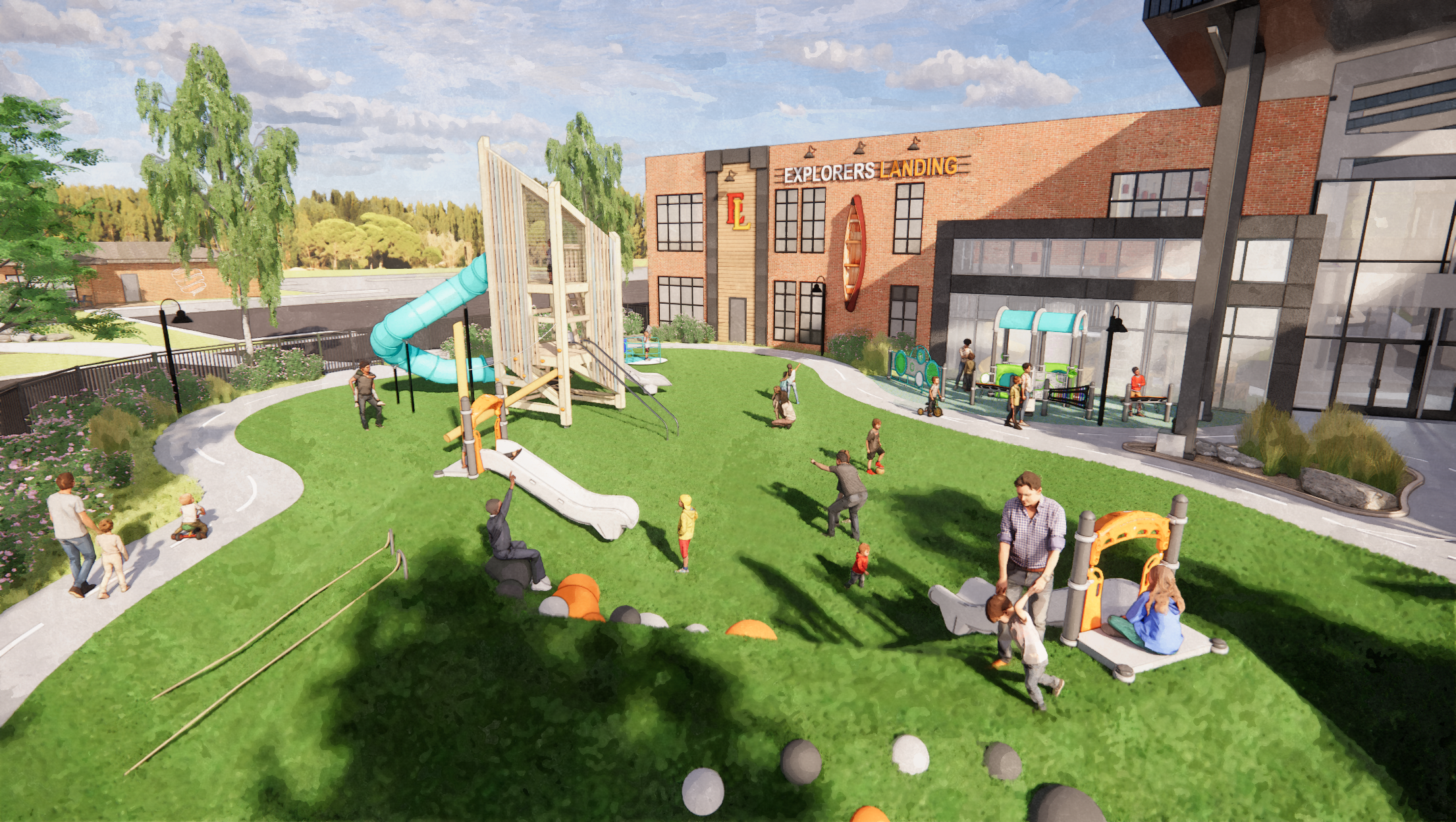 Inclusive playground area at Milltown Square