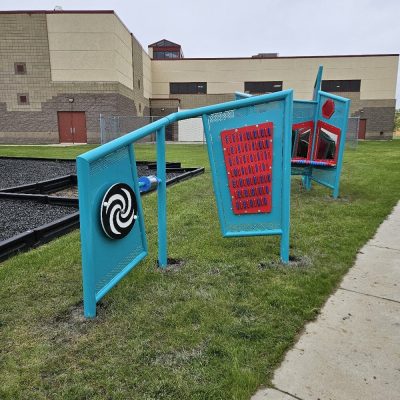 Accessible playground equipment at the Minot Family YMCA in Minot, North Dakota