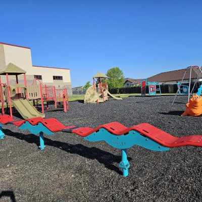 Additional play structures at the Minot Family YMCA playground