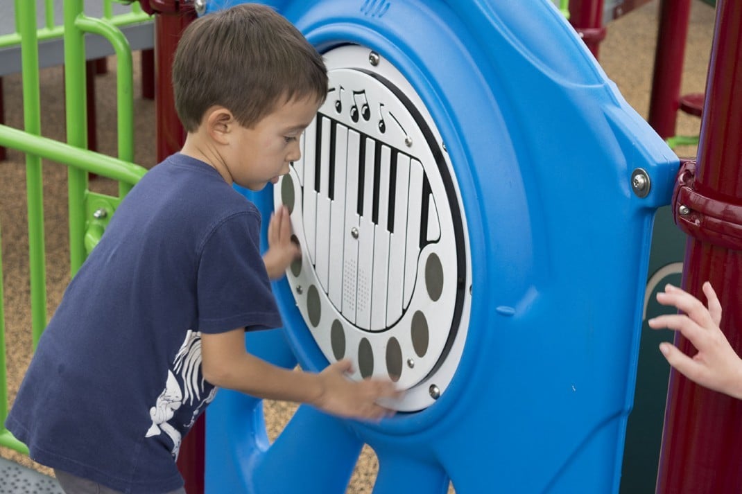 Accessible play feature at Miracle League Playground