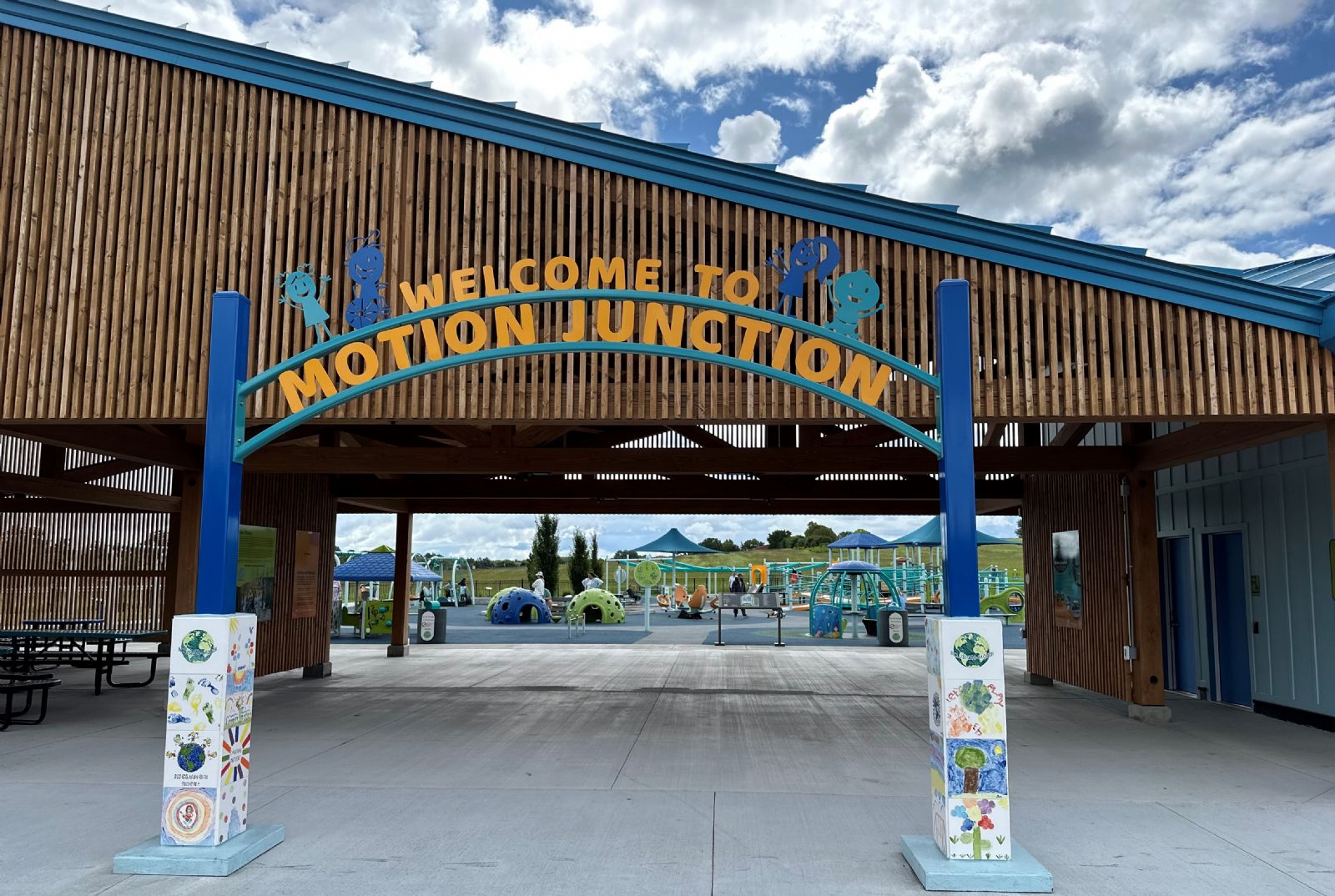 Inclusive playground equipment at Motion Junction