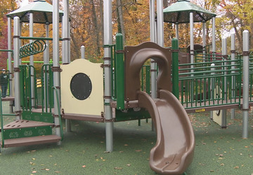 Wide view of the Northview Park Inclusive Playground