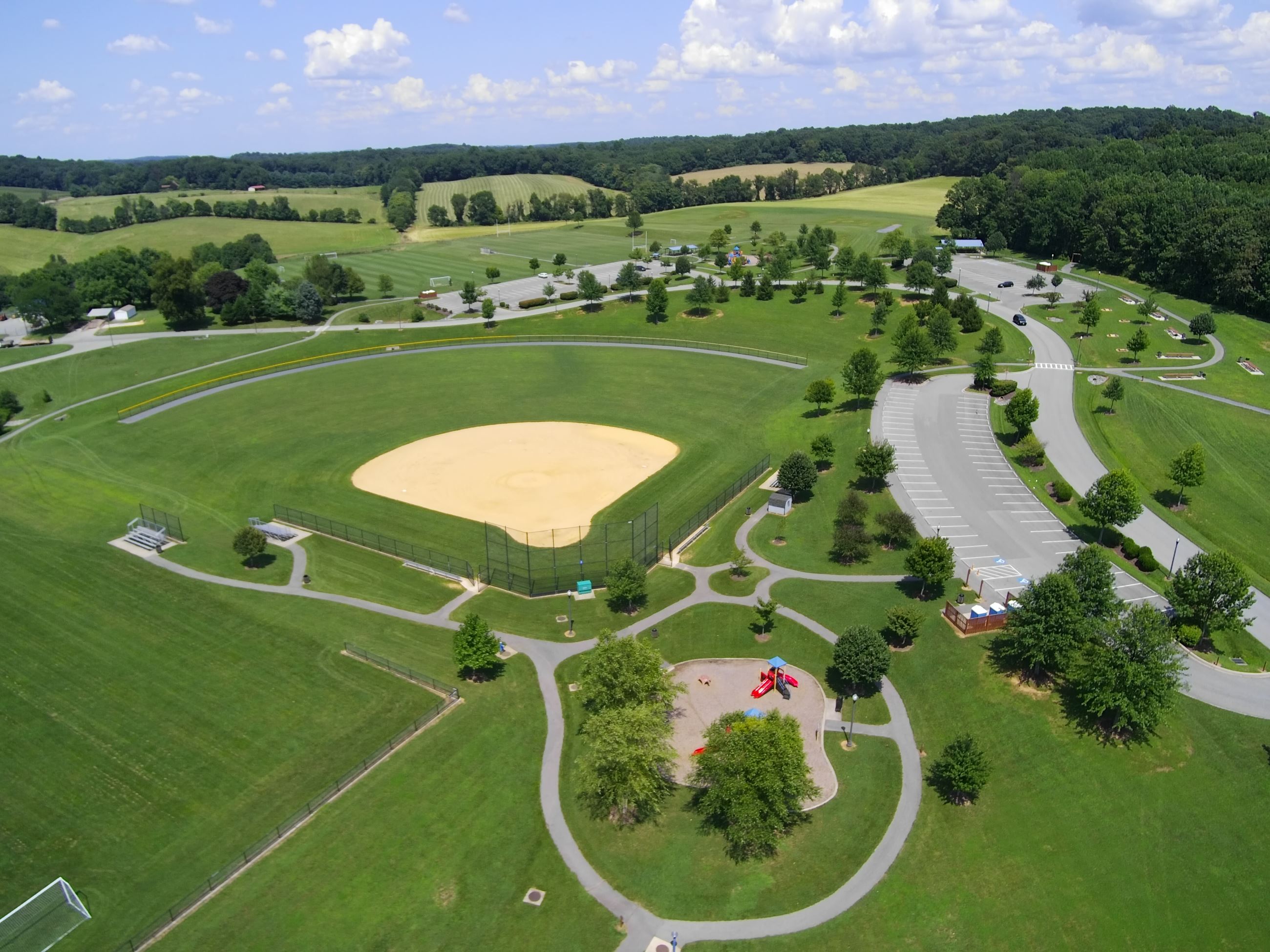 Aerial view of Old National Pike Park