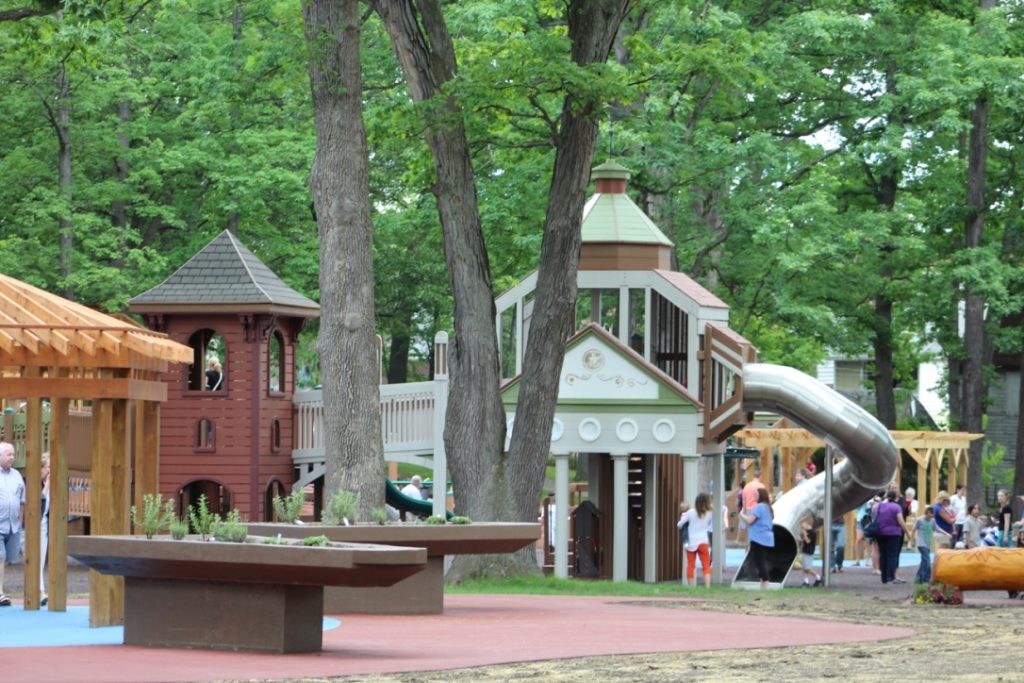 Inclusive play equipment at OurSpace playground