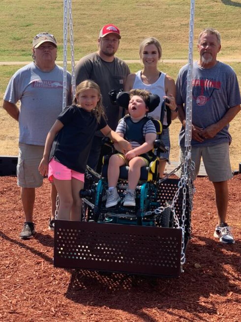 Accessible swing equipment at Overlook Park