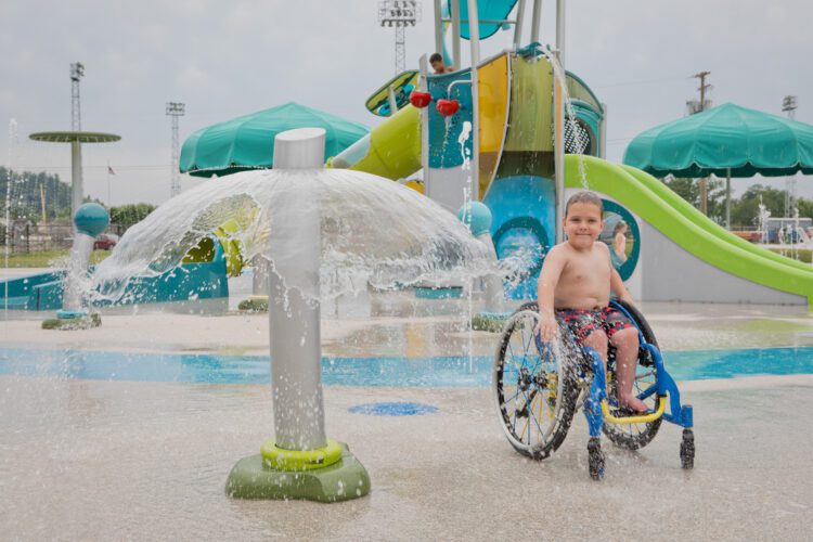 Sensory water feature at Parkersburg City Park splash pad