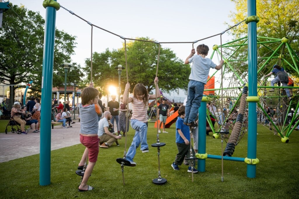 Wide view of the Playground at Parc Sans Souci