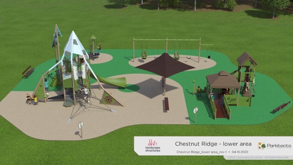 Rendering of accessible playground at Chestnut Ridge Park
