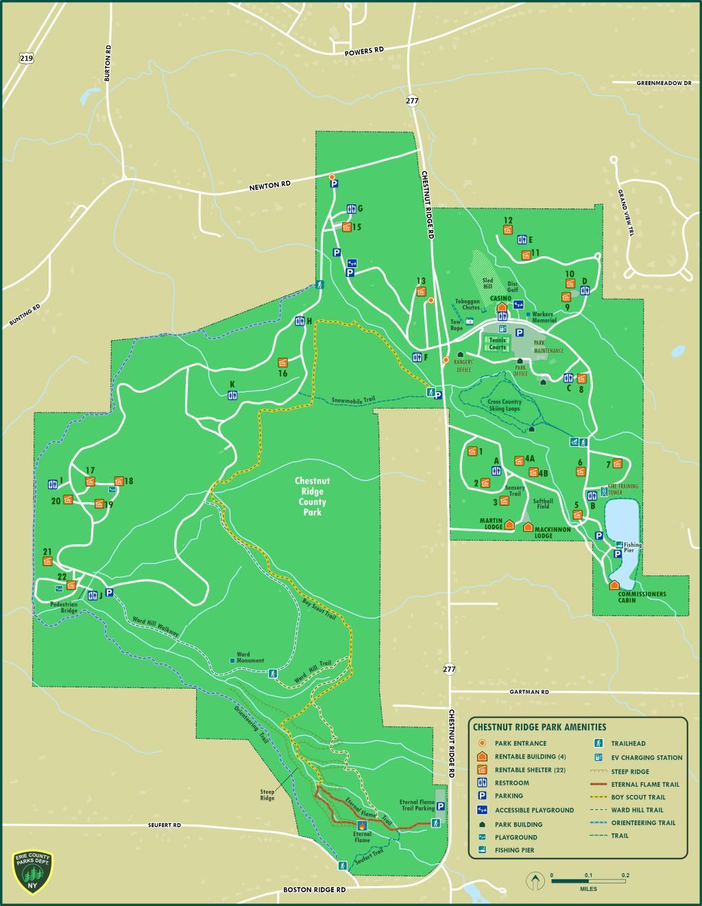Chestnut Ridge Park amenities map