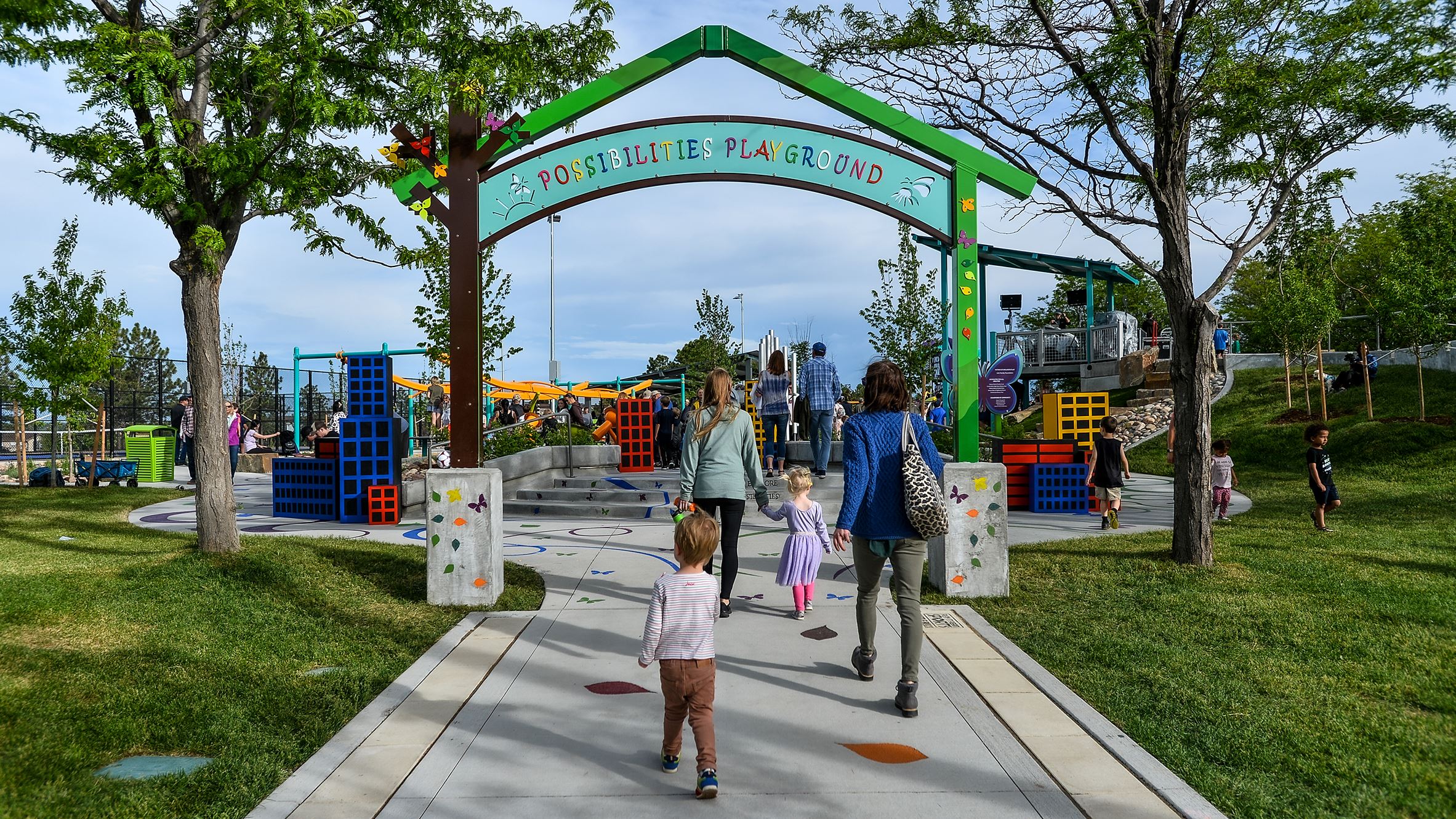 Gateway entry to Possibilities Playground at Butterfield Crossing Park