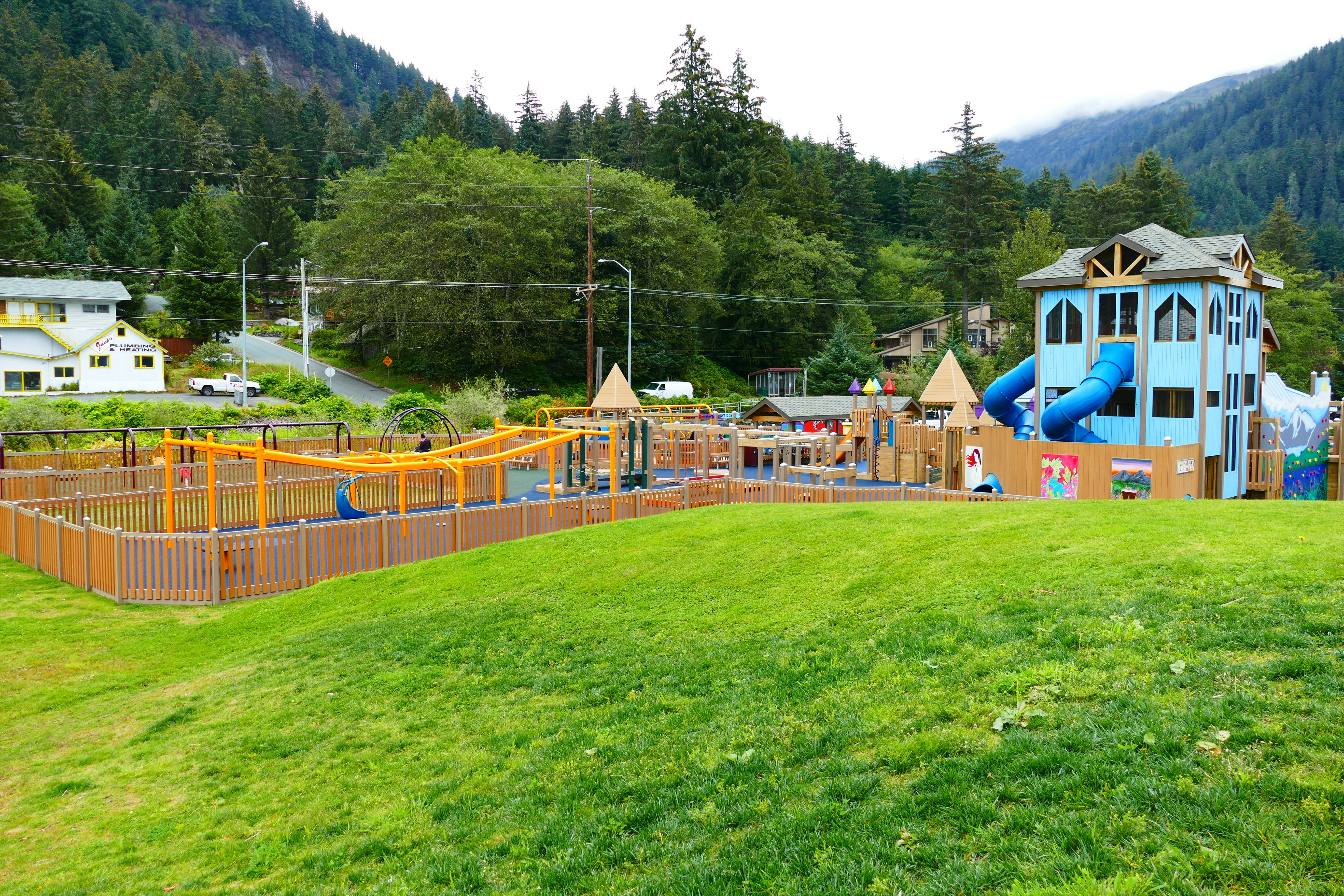 Play features and circulation space at Project Playground