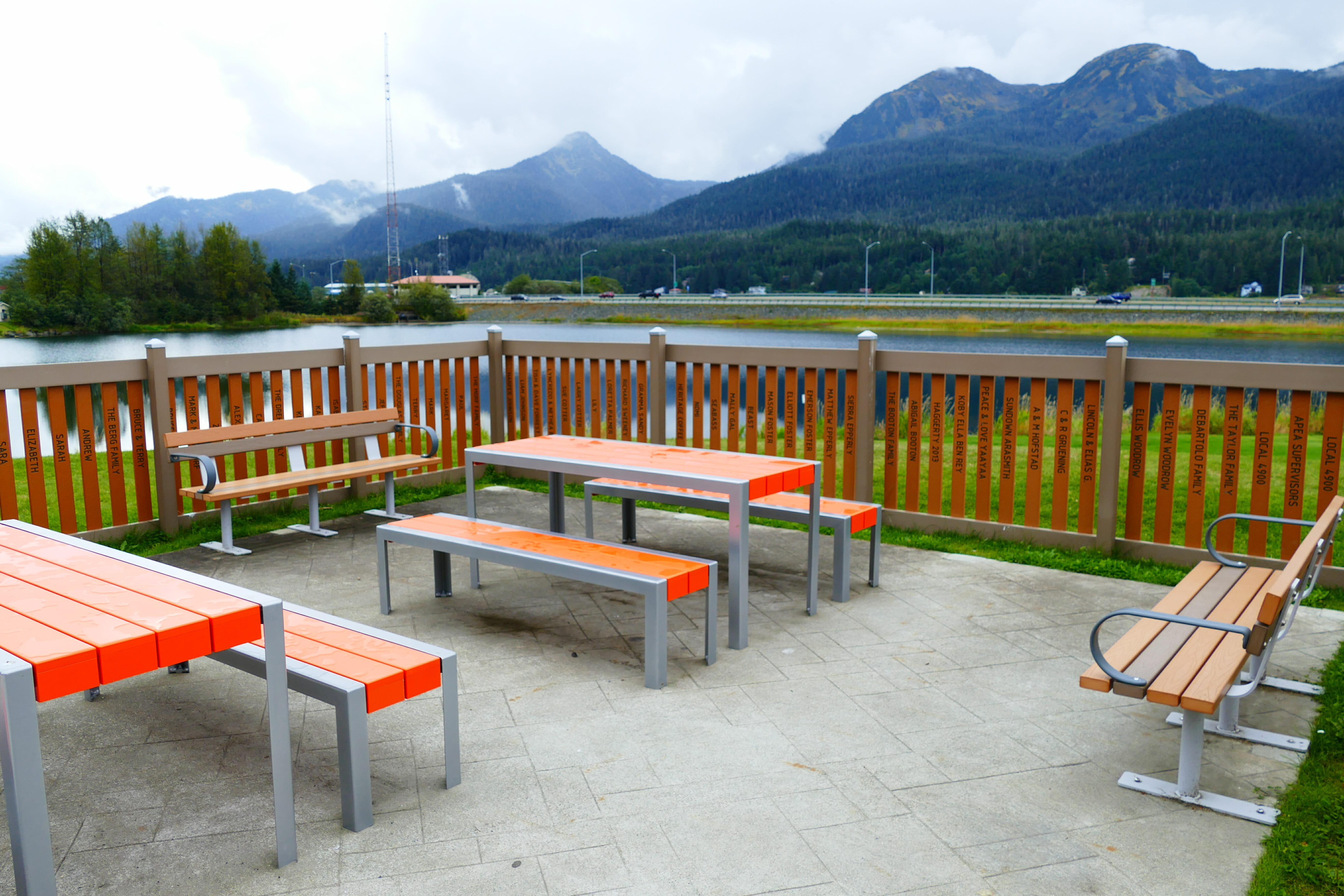 Public seating area near Project Playground