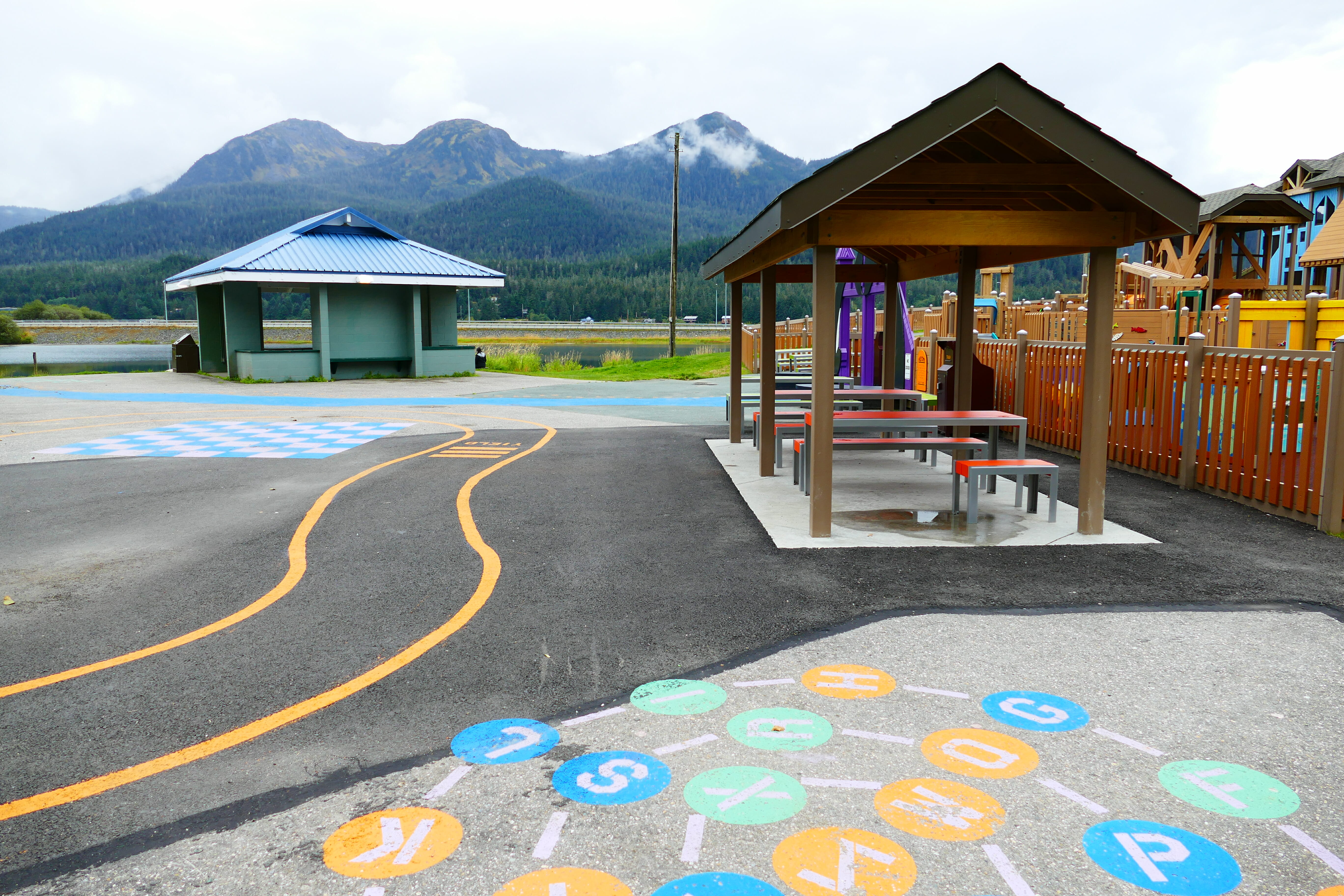 Public pavilions at Twin Lakes