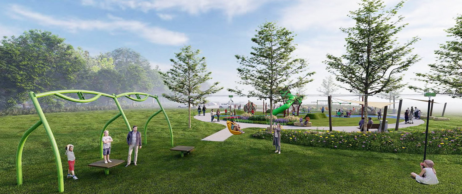 Inclusive playground at Puddle Jumper Park in Orange City