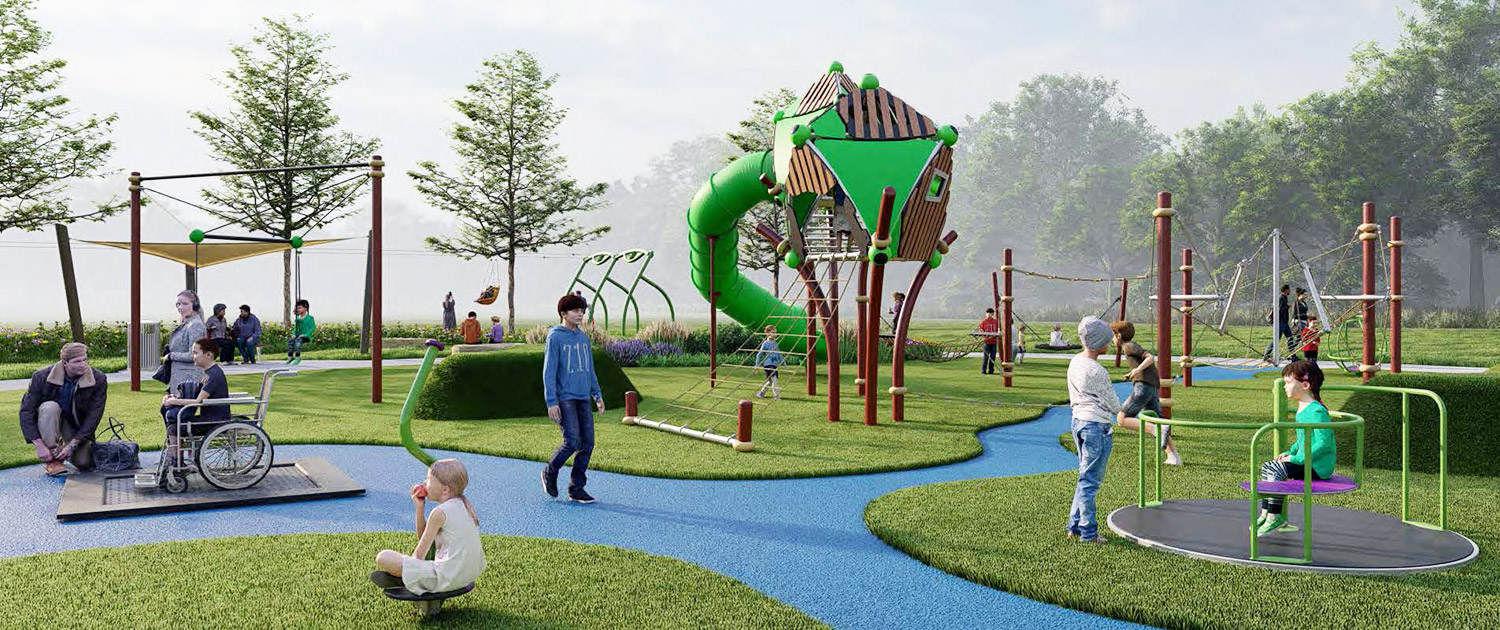 Inclusive play environment at Puddle Jumper Park