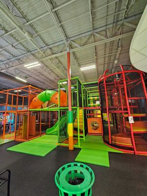 Wide view of the indoor playground at Ready Set Play