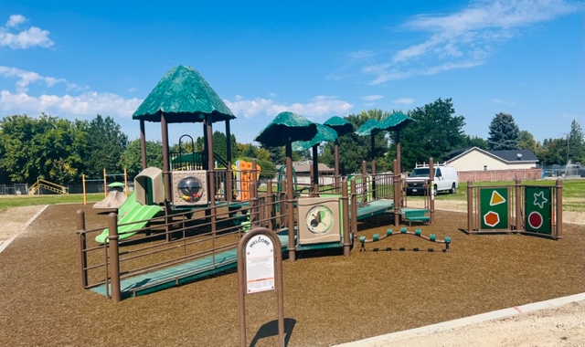 Completed inclusive playground at Sawtooth Elementary School