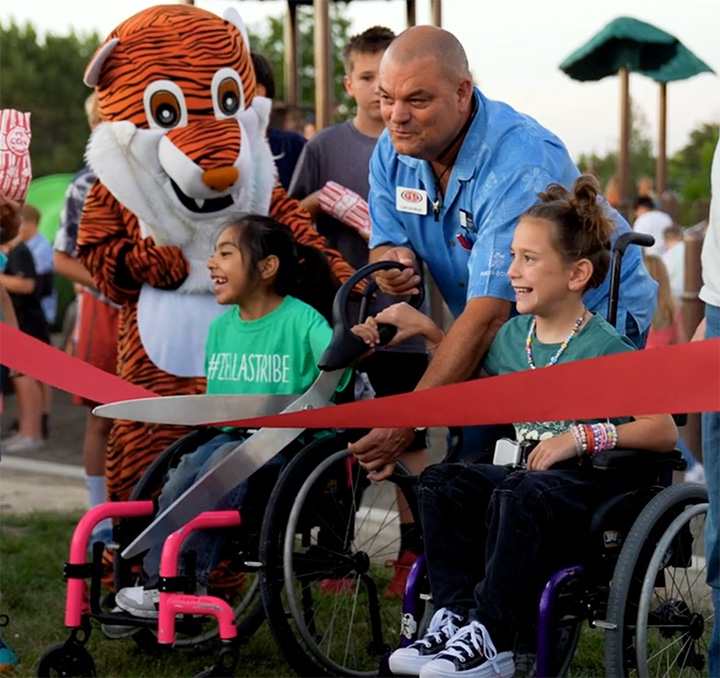Ribbon cutting at Sawtooth Elementary playground