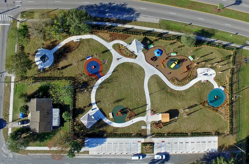 Inclusive playground view at SENSES Park