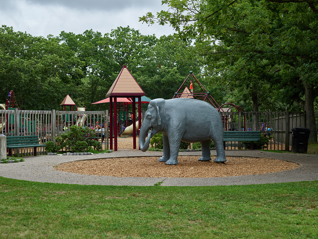 Children playing at the Adventure Playground in Slater Memorial Park in Pawtucket