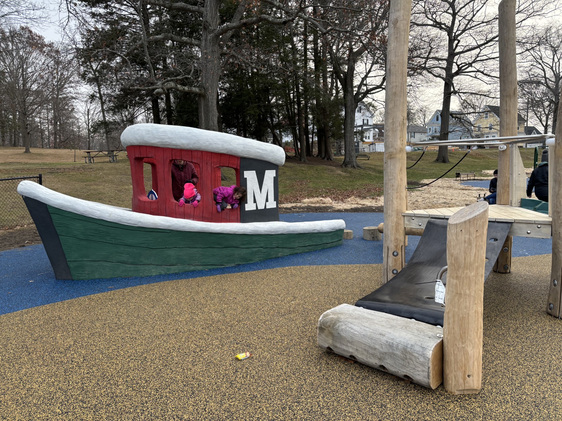 South Mill Pond Playground play structures in Portsmouth