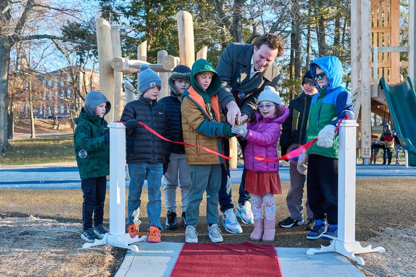Ribbon cutting at South Mill Pond Playground in Portsmouth