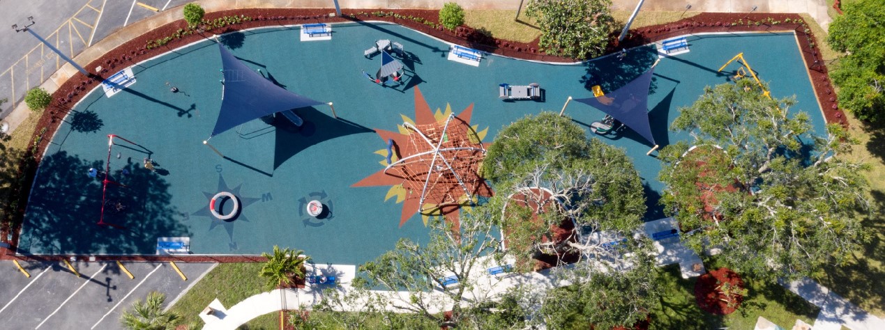 Aerial angle of Sportsman's Park playground