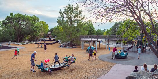 Families at Cosmo Park playground