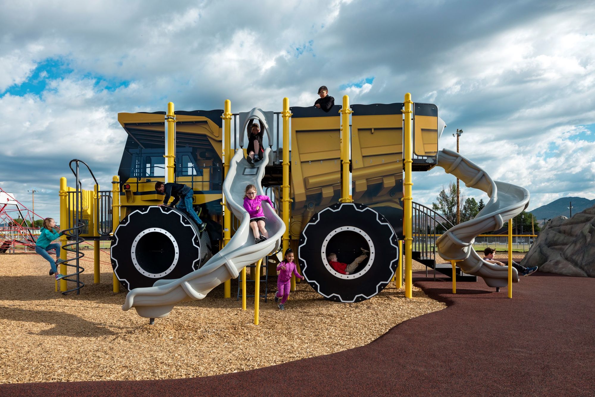 Inclusive playground structure at Stodden Park