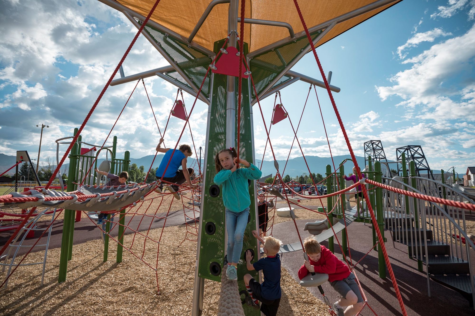 Children's play area at Stodden Park in Butte