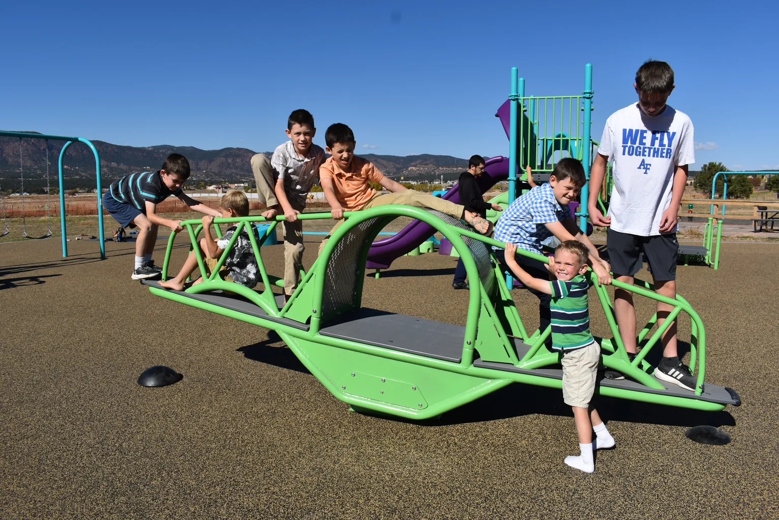 Play structures and inclusive features at Trinity Community Park