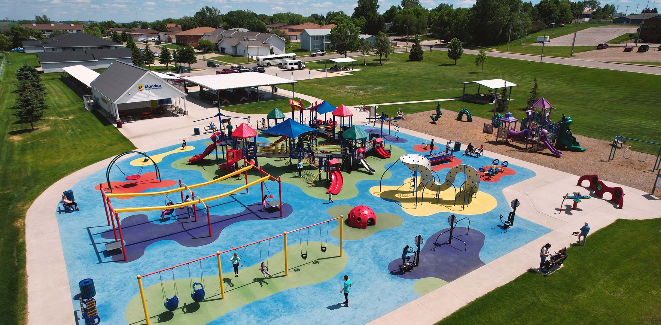Aerial view of Universal Playground in Mandan