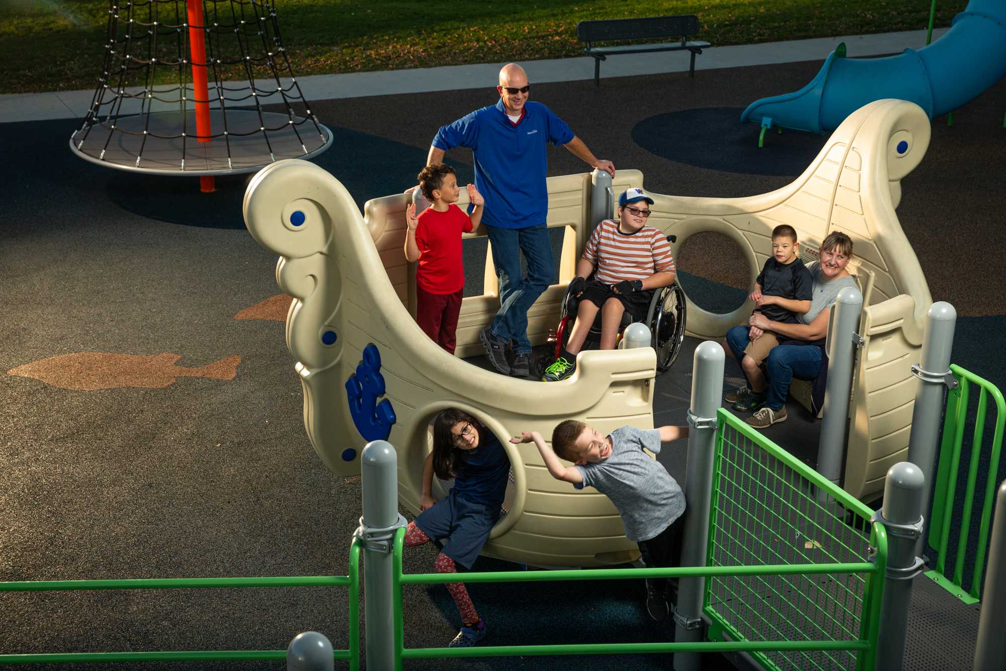 Boat-themed feature at the Universal Playground in Appleton