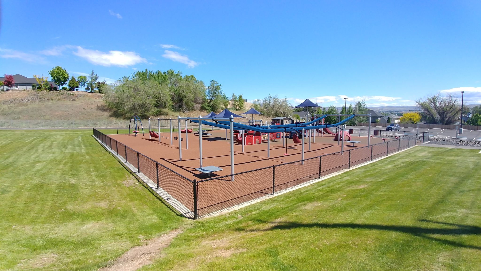 Main inclusive play structure at Volunteer Park in Selah