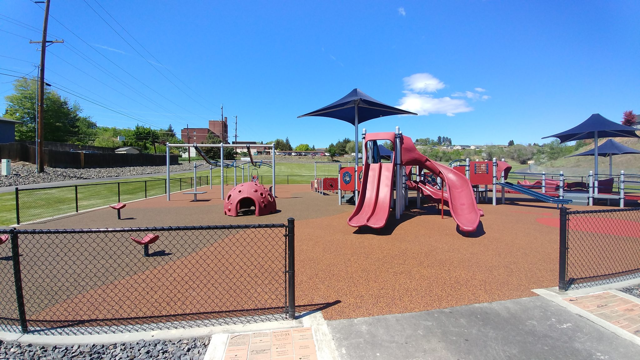 Playground elements and open circulation space at Volunteer Park