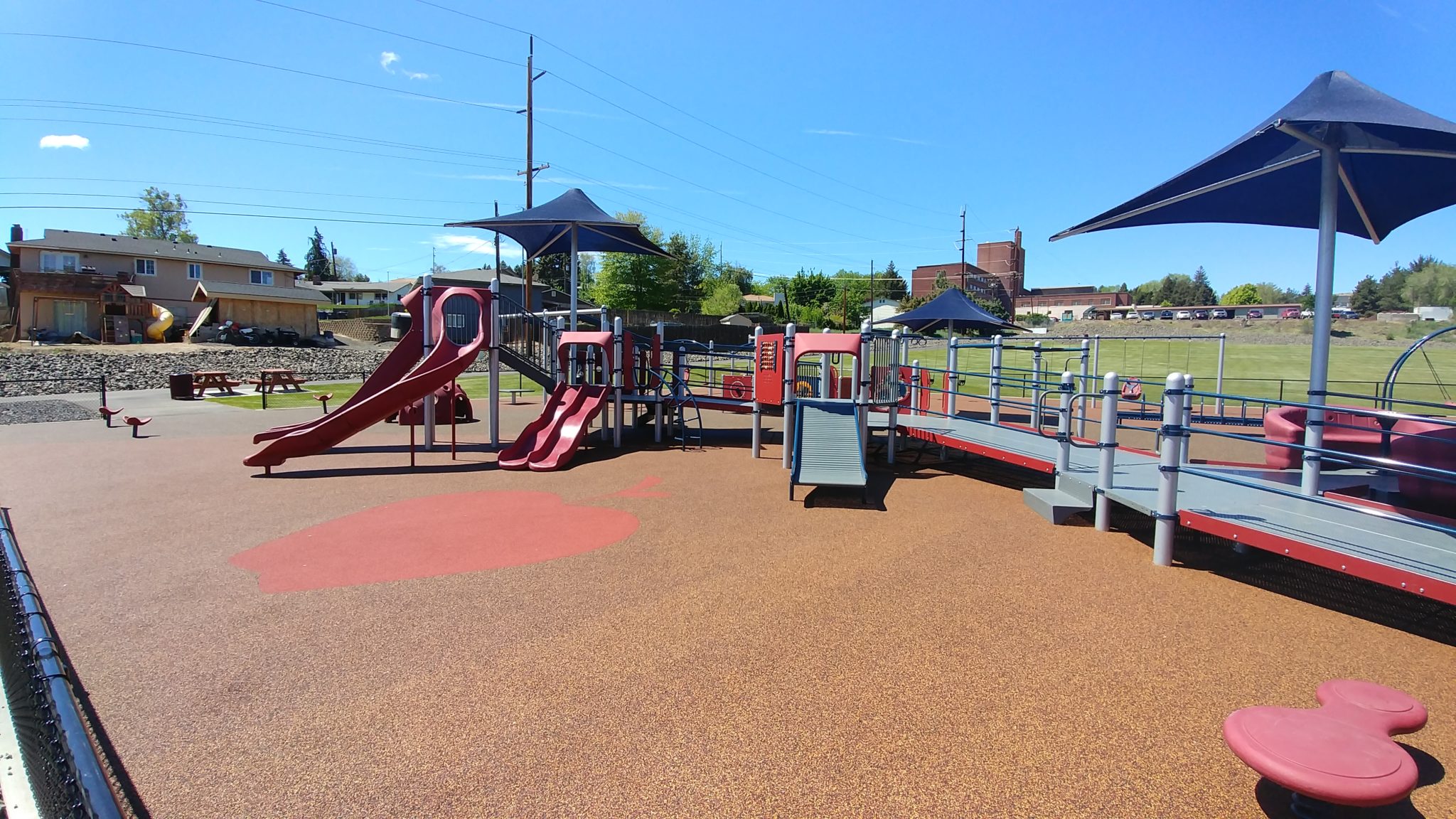 Inclusive swings and playground area at Volunteer Park