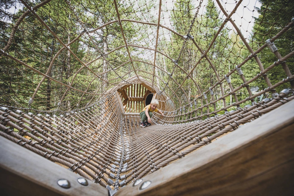Child playing in Wild Woods Playground