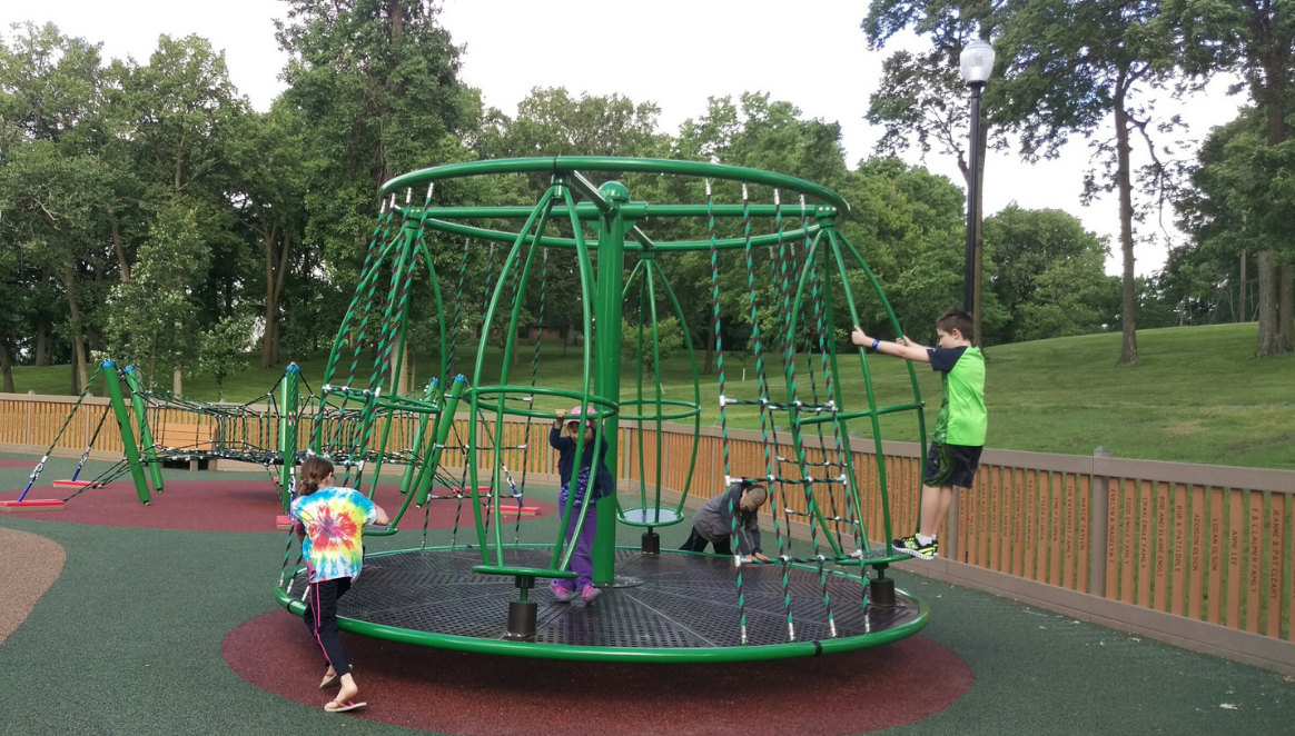 Inclusive merry-go-round at Willmar Destination Playground