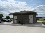 Public restroom building near Winnebago Wonderland and Rotary Plaza