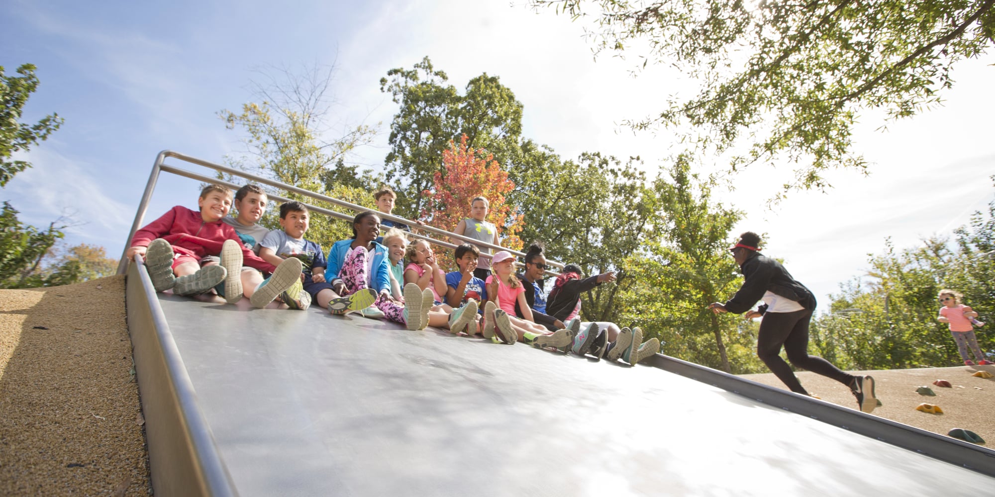Woodland Discovery Playground play area at Shelby Farms Park