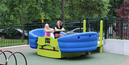 Inclusive playground feature at Woodridge Park