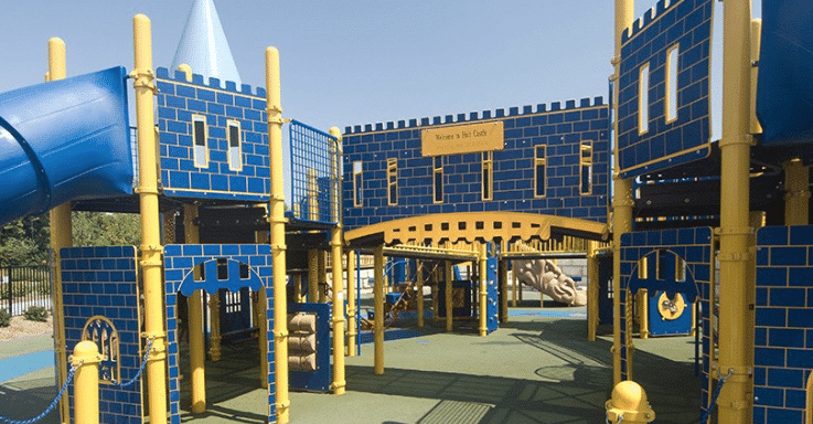 Ramp-accessible play equipment at Zachary's Playground