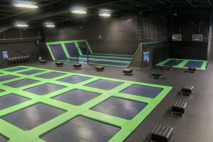 Main trampoline court at Adventure Fun Park in Pineville.